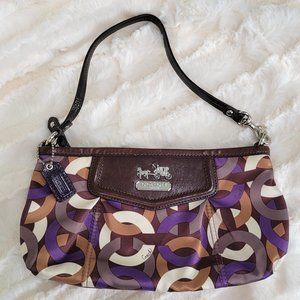 COACH Madison Op Art Wristlet/Clutch (Brown, Purple, Tan, Cream)